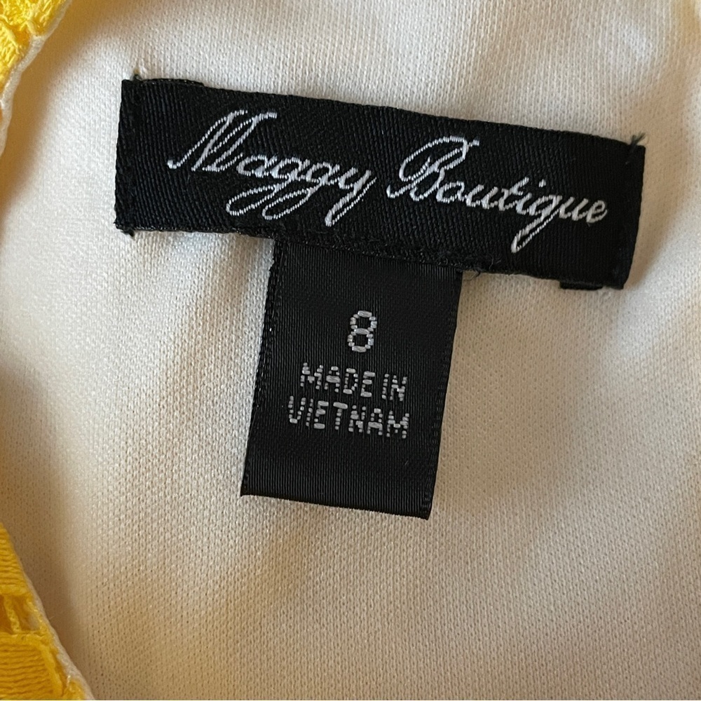 Maggy Boutique lace white and yellow dress Size 8 - Picture 7 of 7